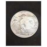 Aliens Over Egypt 1 Oz Silver Round