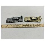 Lot 2 Gold and Silver 1960s Nascars