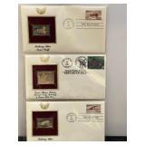 3 22 Kt Gold Stamp First Day Issue Covers