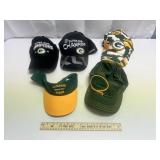 Lot Of 5 Green Bay Packer Hats