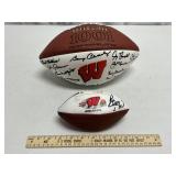 Lot 2 Signed Wisconsin Badger Footballs