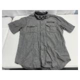 Gey Button Down Harley Davidson Shirt Size Large