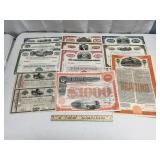 Vintage Railroad Stock Certificate Lot