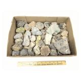 Flat Of Assorted Minerals, Crystals, Geodes, Quart