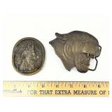 Mountain Lion & Grizzly Bear Belt Buckles