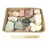 Flat Of Assorted Minerals, Crystals, Geodes, Quart