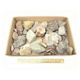 Flat Of Assorted Minerals, Crystals, Geodes, Quart