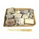 Flat Of Assorted Minerals, Crystals, Geodes, Quart