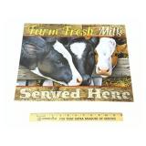 Farm Fresh Milk Served Here Tin Sign