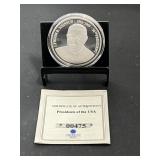 Lyndon B Johnson Silver Plated Copper Commemorativ