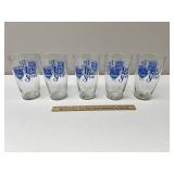 5 Large Vintage Old Style Beer Glasses