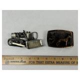 Bulldozer & German Shepherd Belt Buckles