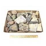 Flat Of Assorted Minerals, Crystals, Geodes, Quart