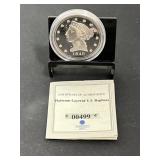 1840 $5 Liberty Platinum Layered Copper Round Repl