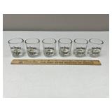 6 Jack Daniels Tennessee Fire Shot Glasses