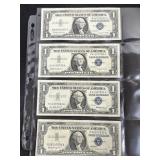 4 $1 Silver Certificate Notes (1957, 3-1957B)