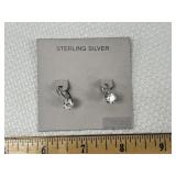Sterling Silver Clear Gemstone Earrings