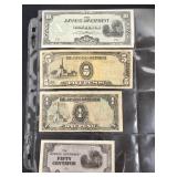 4 Japanese Government Peso Currency Notes