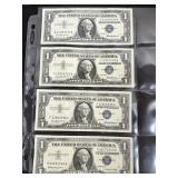 4 $1 Silver Certificate Notes (1957B, 3-1957)