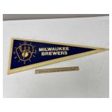 Vintage Milwaukee Brewers Pennant Design Wall Cloc