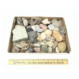 Flat Of Assorted Minerals, Crystals, Geodes, Quart