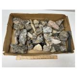 Flat Of Assorted Minerals, Crystals, Geodes, Quart