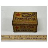 Antique Red Star Carriage Lubricant Tin Container