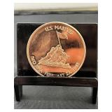 US Marines 1 Oz Copper Rounded
