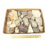 Flat Of Assorted Minerals, Crystals, Geodes, Quart