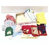 Flat Of Assorted Vintage Linens