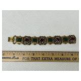 Vintage 1950s/1960s Red & Green Gemstone Book Chai