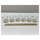 6 Jack Daniels Tennessee Fire Shot Glasses