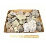 Flat Of Assorted Minerals, Crystals, Geodes, Quart