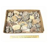 Flat Of Assorted Minerals, Crystals, Geodes, Quart
