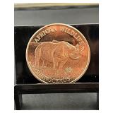 Rhinoceros 1 Oz Copper Round