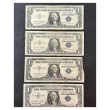 3 1957B & 1 1957 $1 Silver Certificate Note