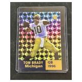 Tom Brady 1996 Michigan Prism Rookie Promo Card