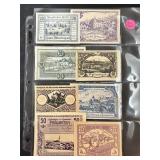 8 German Notgold Foreign Currency Notes