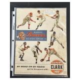 Jack Dittmer Signed 1956 Braves Scorecard