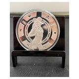 Cowgirl Poker Chip 1 Oz Silver Round