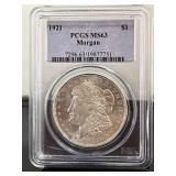 1921 Morgan Dollar PCGS MS 63