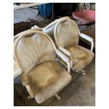 4 Rolling Swivel Padded Dining Chairs