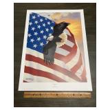 Derk Hansen "Majestic" Bald Eagle American Flag Pr