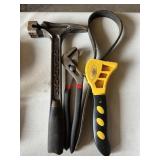 Hammer, Adjustable Pliers, Oil Filter Wrench