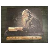Gerald Kinnunen 1976 Elderly Man Reading Book Art