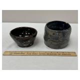 Blue & Black Hand Spun Pottery Bowl Lot