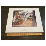 John Atwater "Blue Stair & Begonias" Art Print