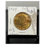 1964 Kennedy Silver Half Dollar Gold Plated