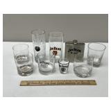 Jack Daniels & Jim Beam Shot Glass and Barware Lot