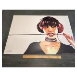 Steez Pop Art Woman With Headphones Music Poster